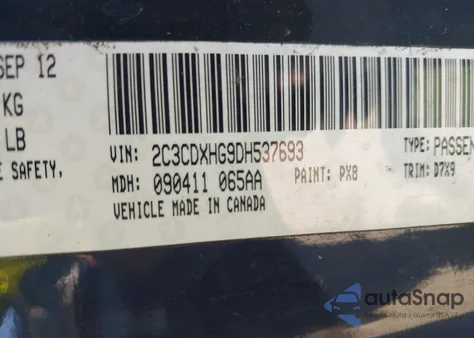 2013 Dodge Charger Sxt from USA, damaged, VIN 2C3CDXHG9DH537693